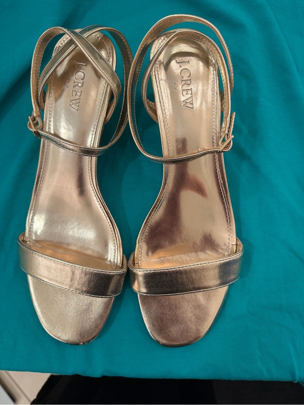 J. Crew Metallic Rose Gold Strappy Sandals
